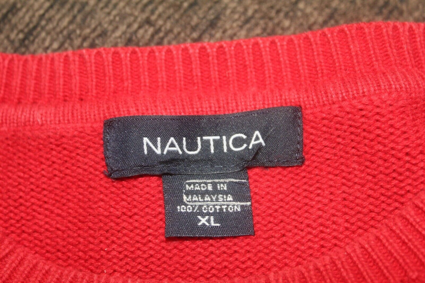 Vintage Nautica Yacht Sailing Club Long Sweater Stripe  Logo  Mens Size XL