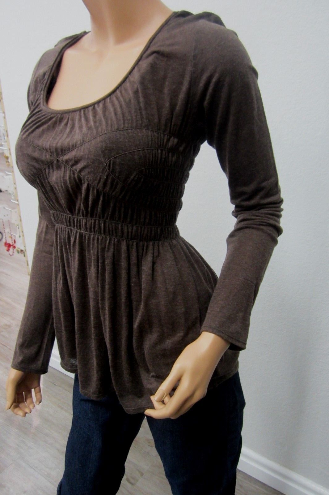 NWT Women's Max Studio Specialty Products  Long Tunic Top Brown Size Medium