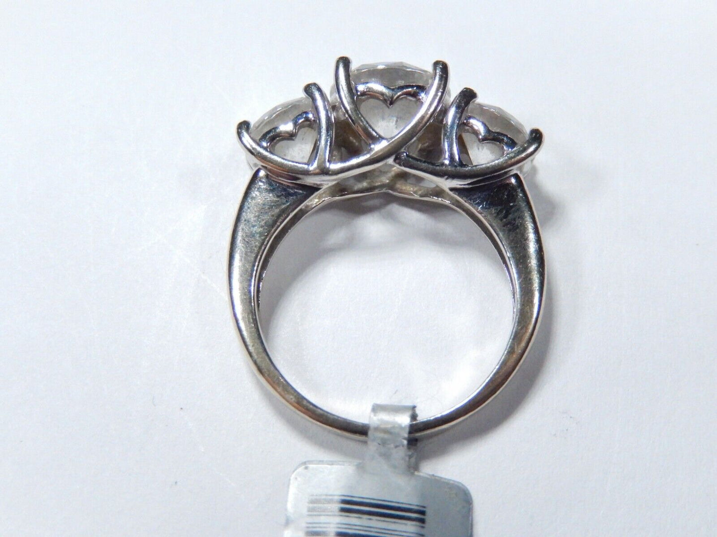 *VINTAGE*  14K White Gold Three Stone 3.50 CT Round Cut CZ Engagement Ring Sz 5