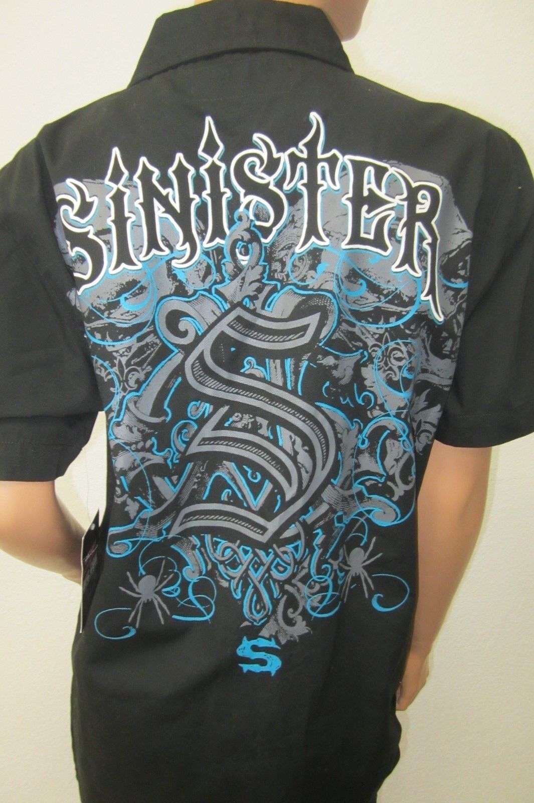 *NWT* NEW SINISTER  BLACK Button Down Shirt Size M