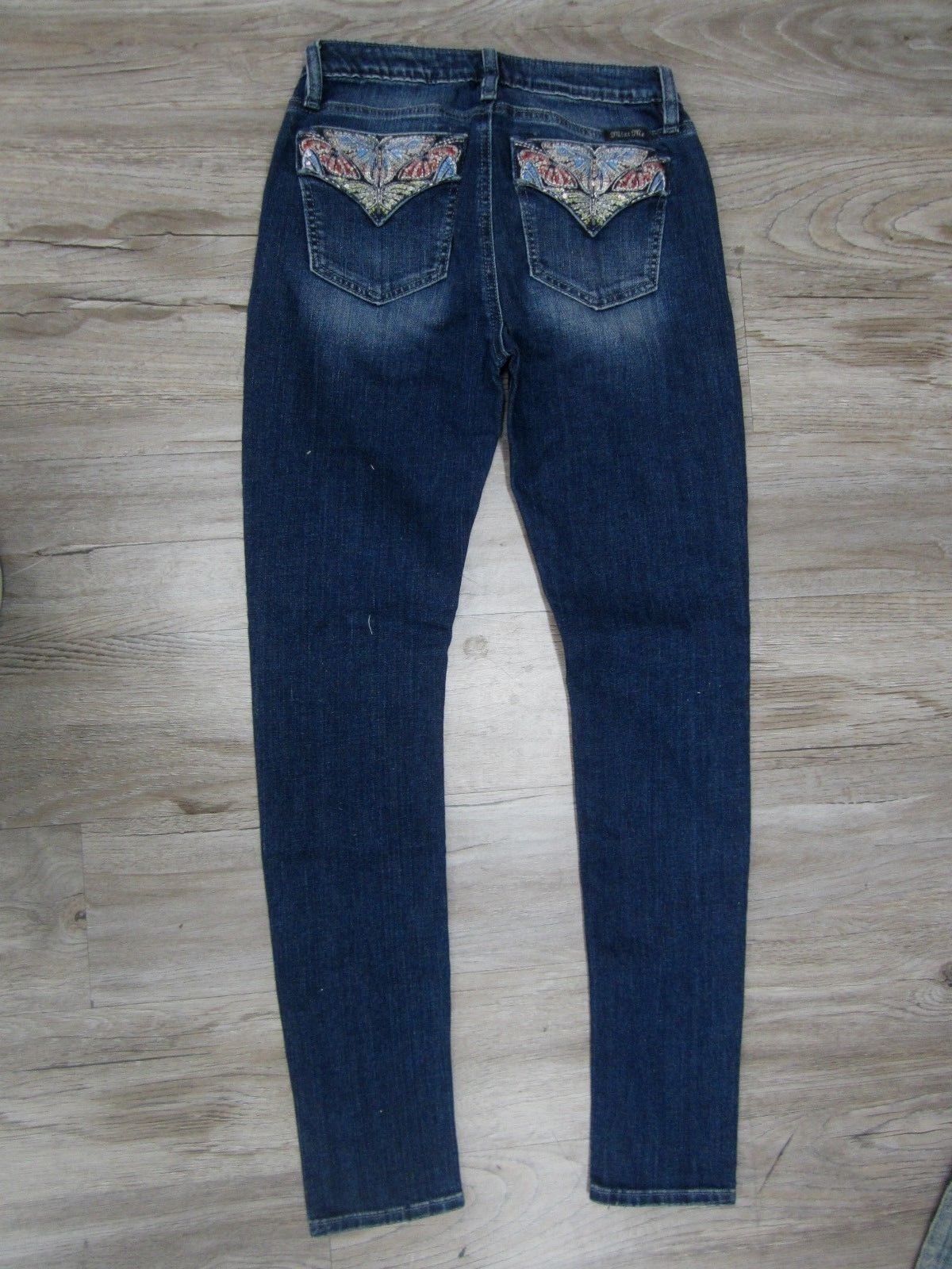 NWT MISS ME Embellished Pockets Skinny Stretch Jeans 26 x 30 Medium Blue M3033S