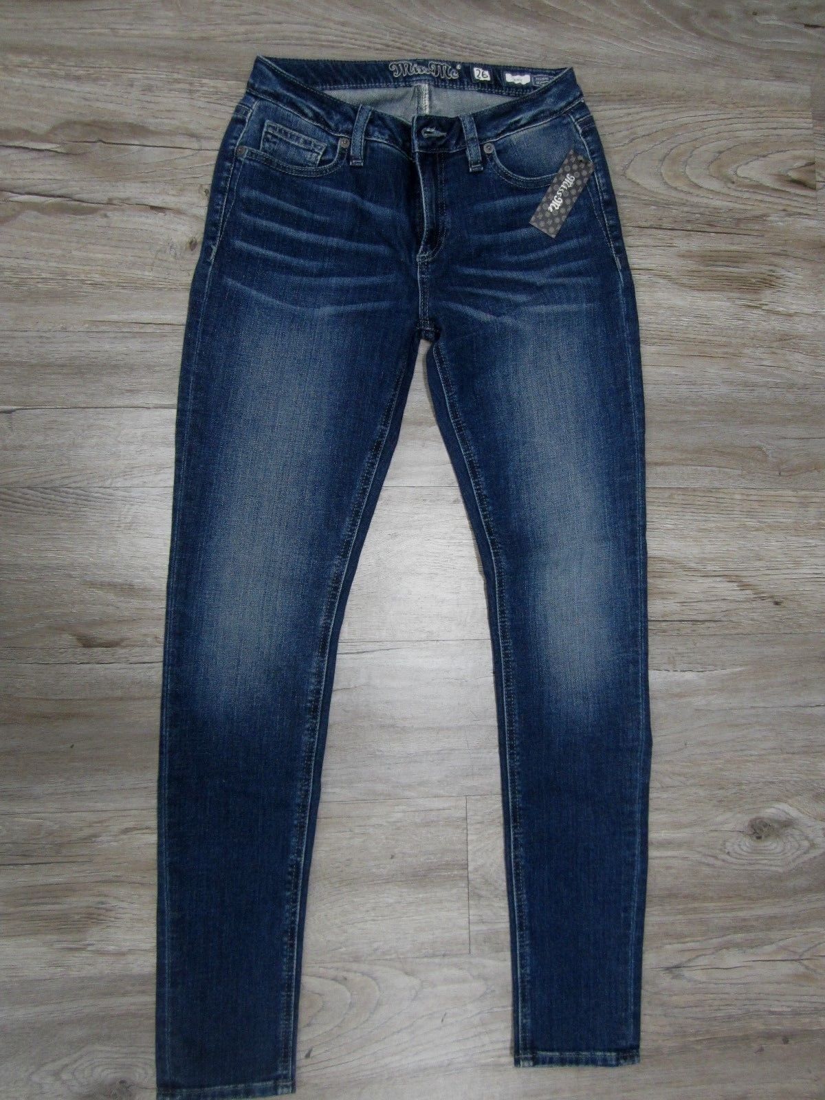 NWT MISS ME Embellished Pockets Skinny Stretch Jeans 26 x 30 Medium Blue M3033S