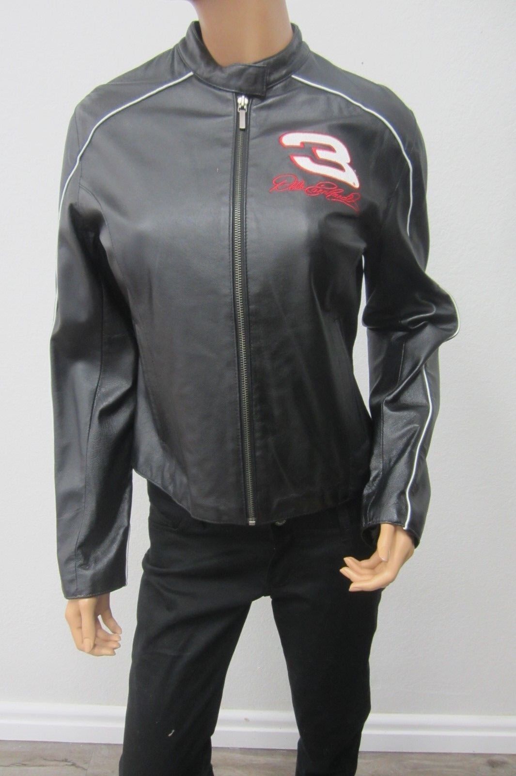 *NWOT*  NASCAR #3 Dale Earnhardt Sr Black Leather Jacket by Velocity Size WomenM