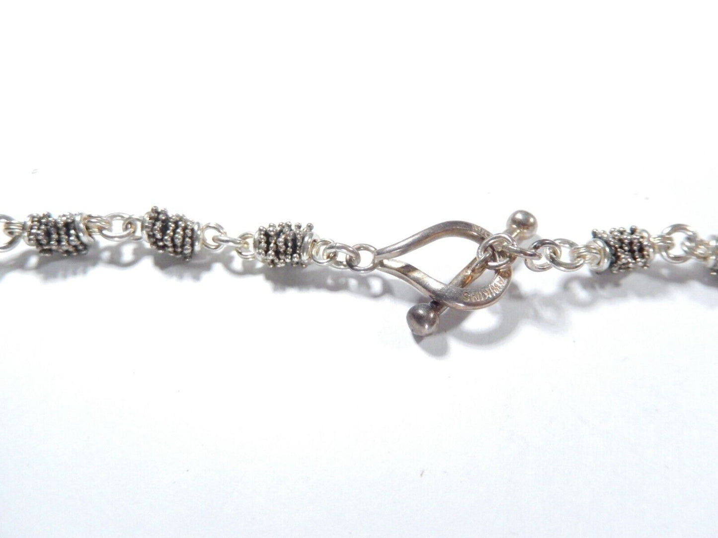 Michael Dawkins 925 Sterling Silver Blue Topaz and Pearl Toggle Necklace 18"