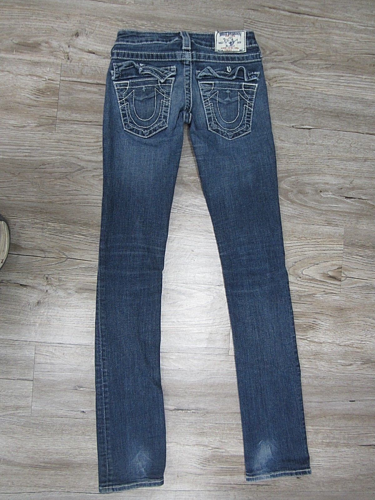 AUTHENTIC True Religion Skinny Size 24X32 Medium Dark Ladies Jeans WLFP