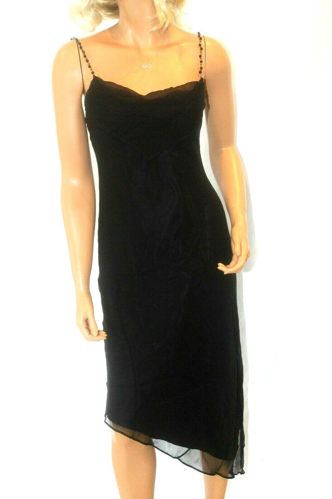 *NWT* $185. Laundry by Shelli Segal Womens Black Chiffon Evening Dress Sz  2