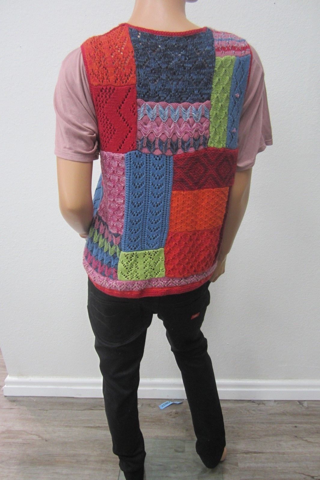 *MINT*  VINTAGE SUSAN BRISTOL HAND-EMBROIDEREd SWEATER Vest  WOMEN'S Sz Large