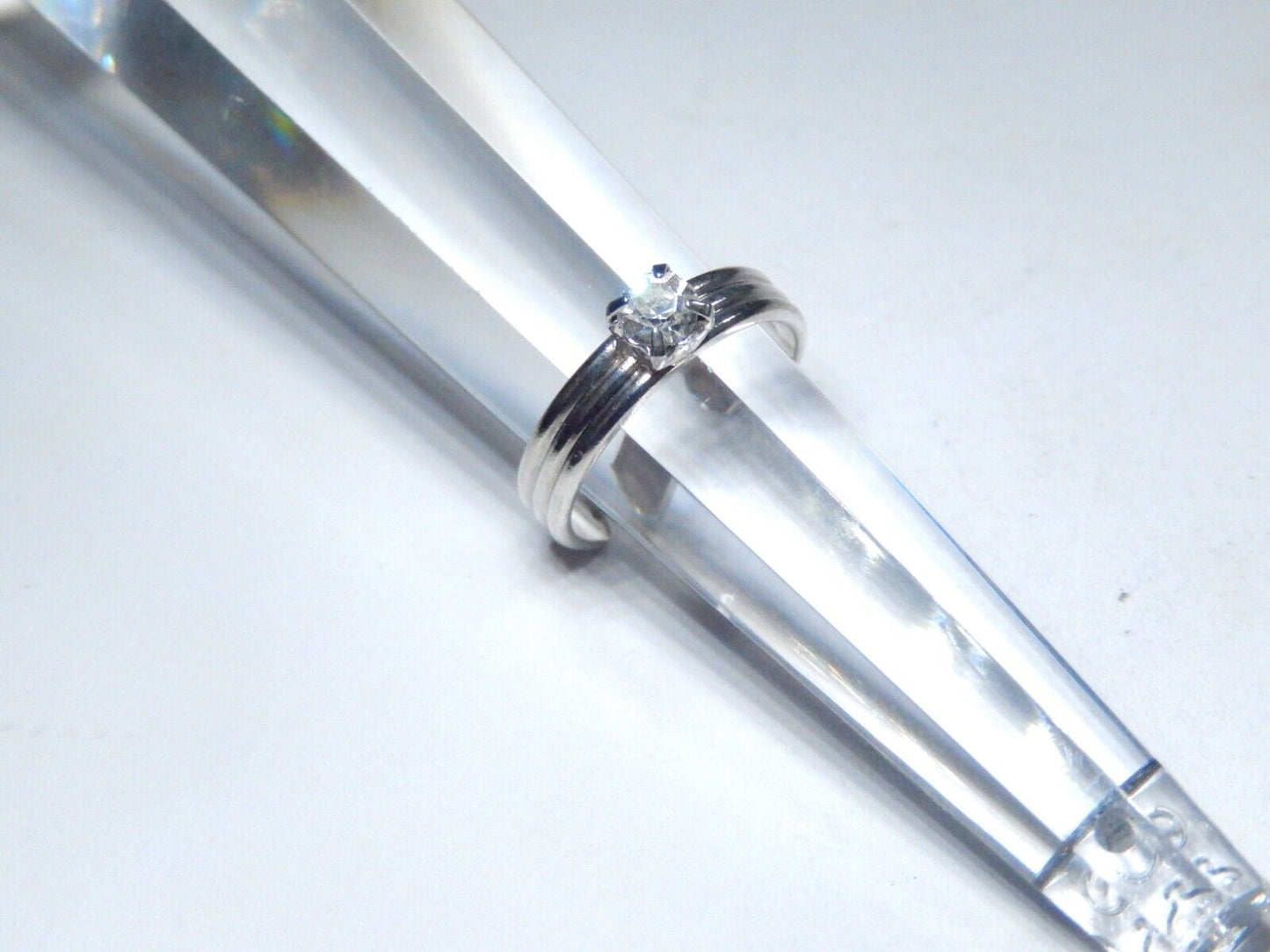 3.5mm Wide Ribbed Design Sterling Silver CZ Toe Ring  Adjustable