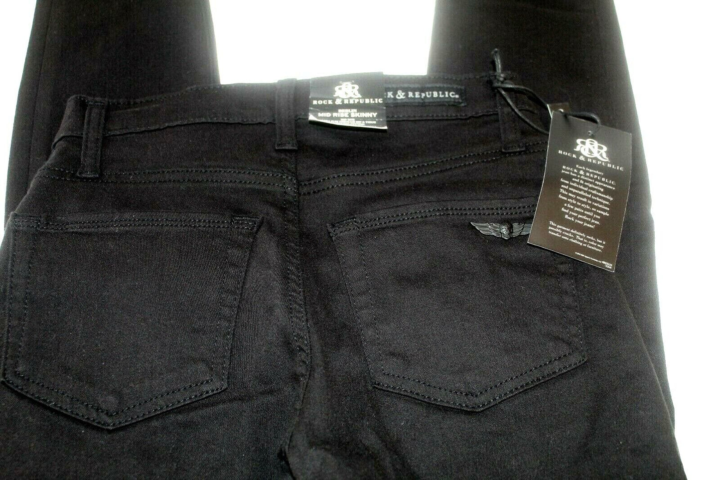 *NWT* Women's Rock & Republic Berlin Midrise Curve Hugging Skinny Jeans - Black