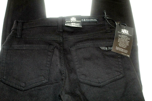 *NWT* Women's Rock & Republic Berlin Midrise Curve Hugging Skinny Jeans - Black