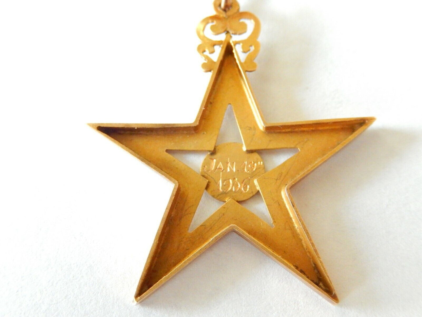 *RARE*  ANTIQUE  1905 14K MASONIC MEDAL PIN BADGE 1105 CROWN  WITH MASONIC  STAR