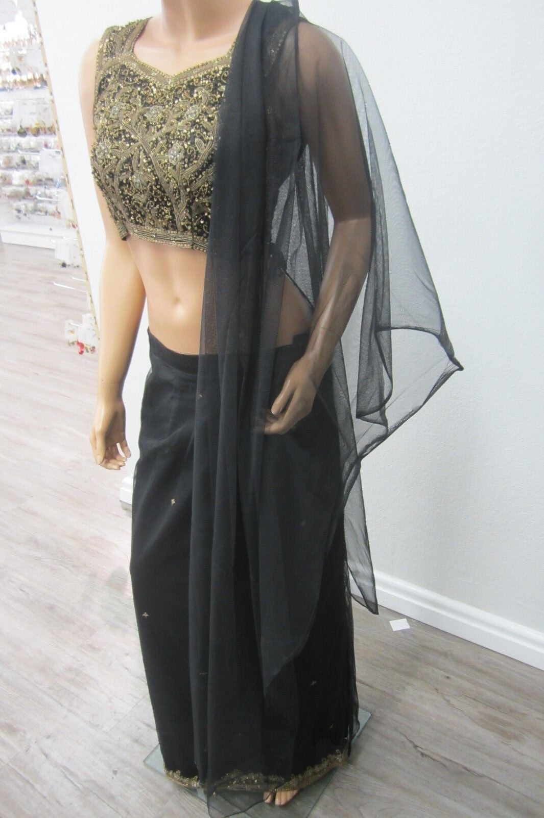 Beautiful Party Evening 3 Pc  Saree Women Fashion Clothing Wrap Sari