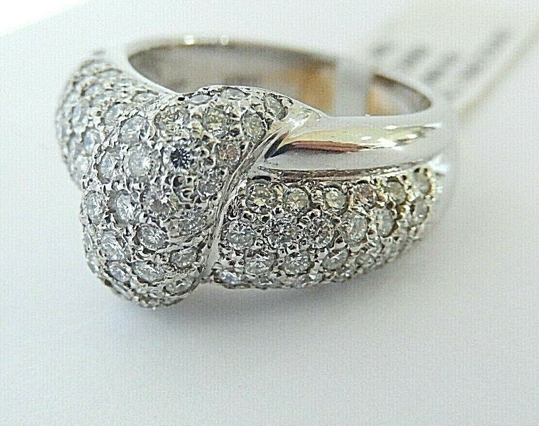 Heavy 18K White Gold 2Ct VS Natural Not Enhanced Diamond Ring Size 6.75 (10gms)