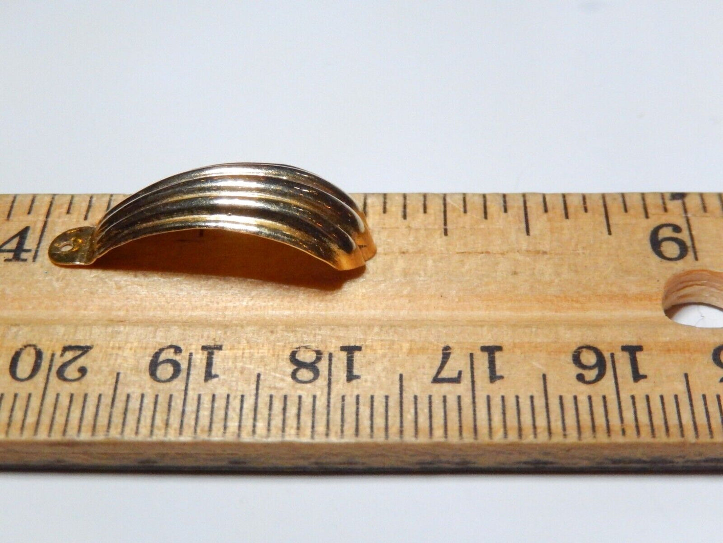 *VINTAGE*  14k Yellow Gold  Ribbed Earring Drop Jackets 1 - 1/8" Tall