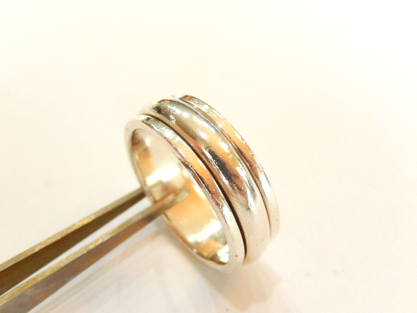 *VINTAGE*  Sterling Silver 925 Half Round Spinner Ring Size 12