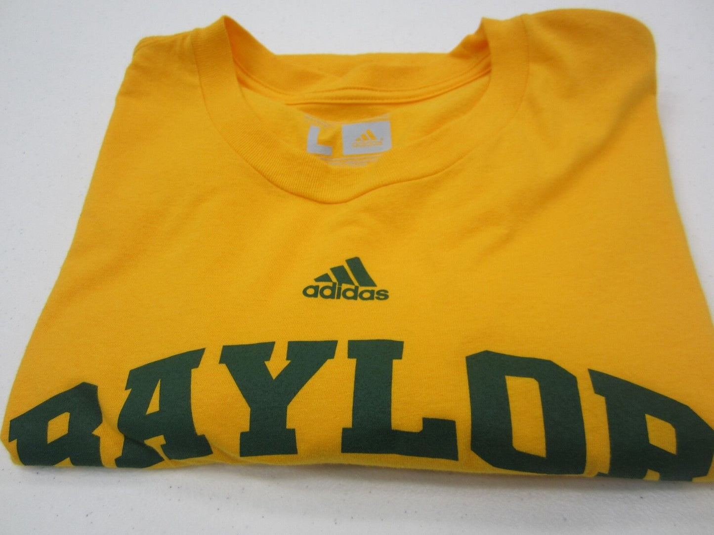 NEW  Baylor University Unisex NCAA Adidas The Go-To Tee T-Shirt Yellow Size L