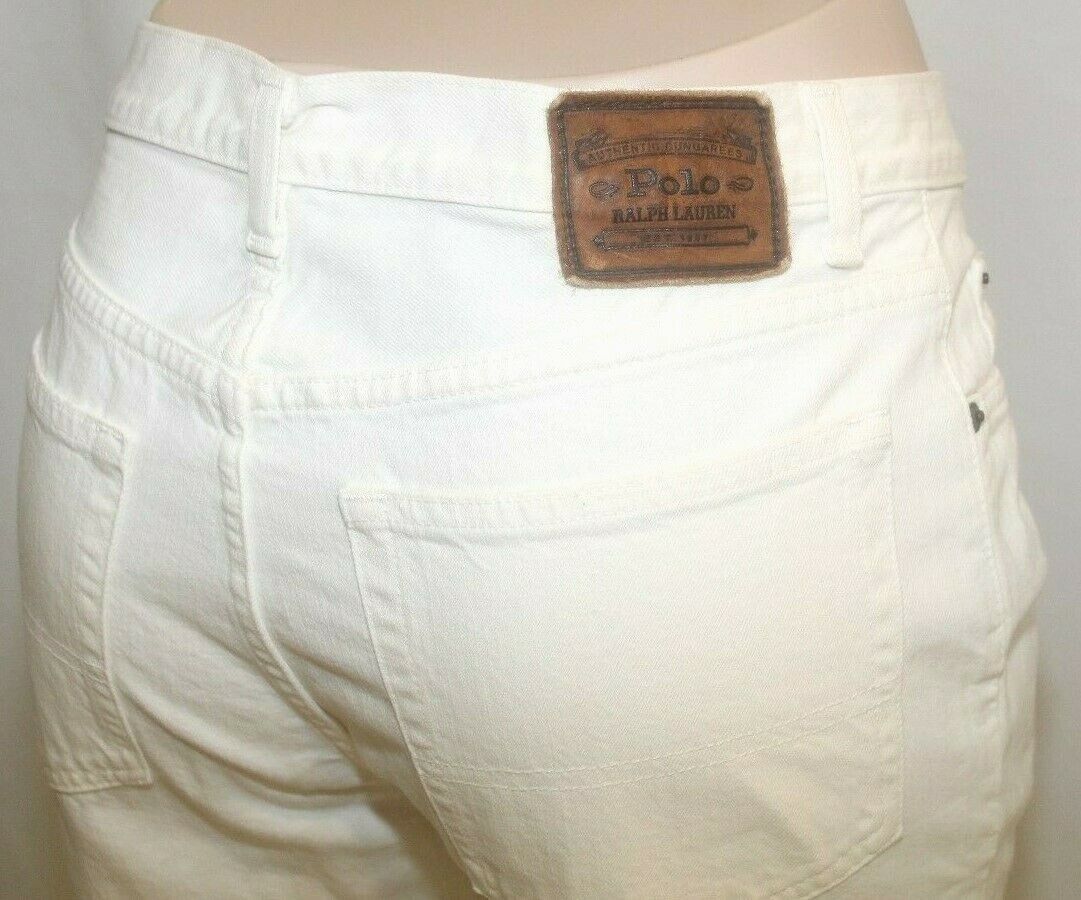 *NEW*  Ralph Lauren Polo White Dungarees 5 Pocket Jeans Size W32 x L32