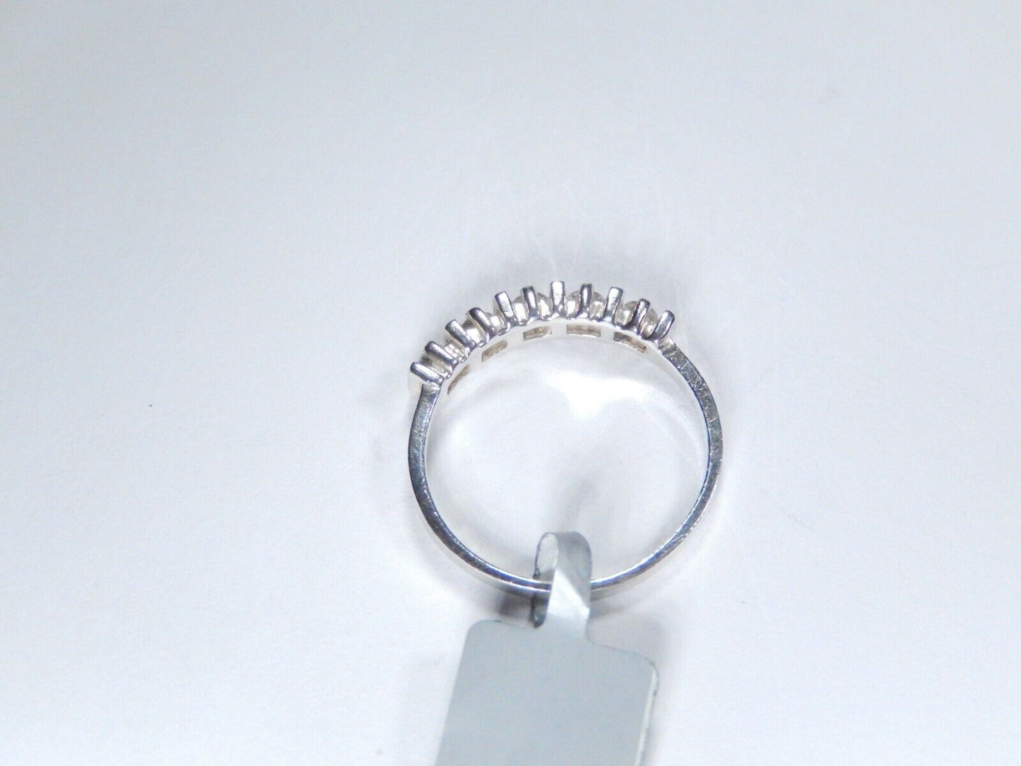 *VINTAGE*  Sterling Silver Channel-Set CZ 4mm Band Ring Size 7.75