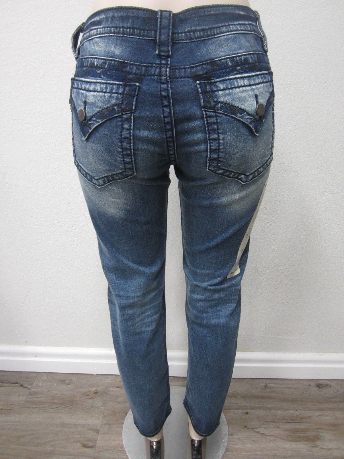 NWT Miss Me Blossom Cute Flap Pocket Signature Skinny Jeans JP7768S Size 28 X 30