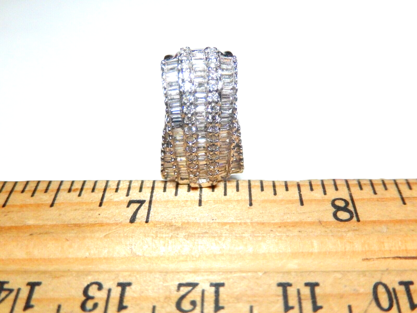 18K White Gold VS E/F 2.00 CTW Natural  Diamond Omega Back Earrings