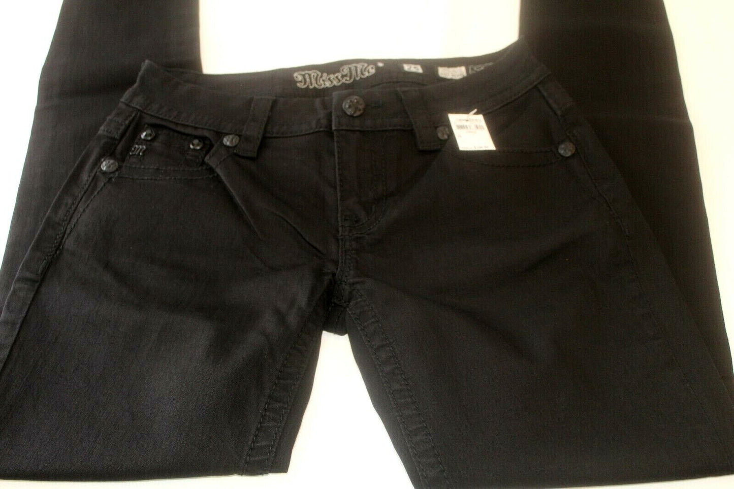 *NWT* $104. Miss Me Womens Black Sequins JE8850ESR Mid Rise Easy Skinny Jeans 25