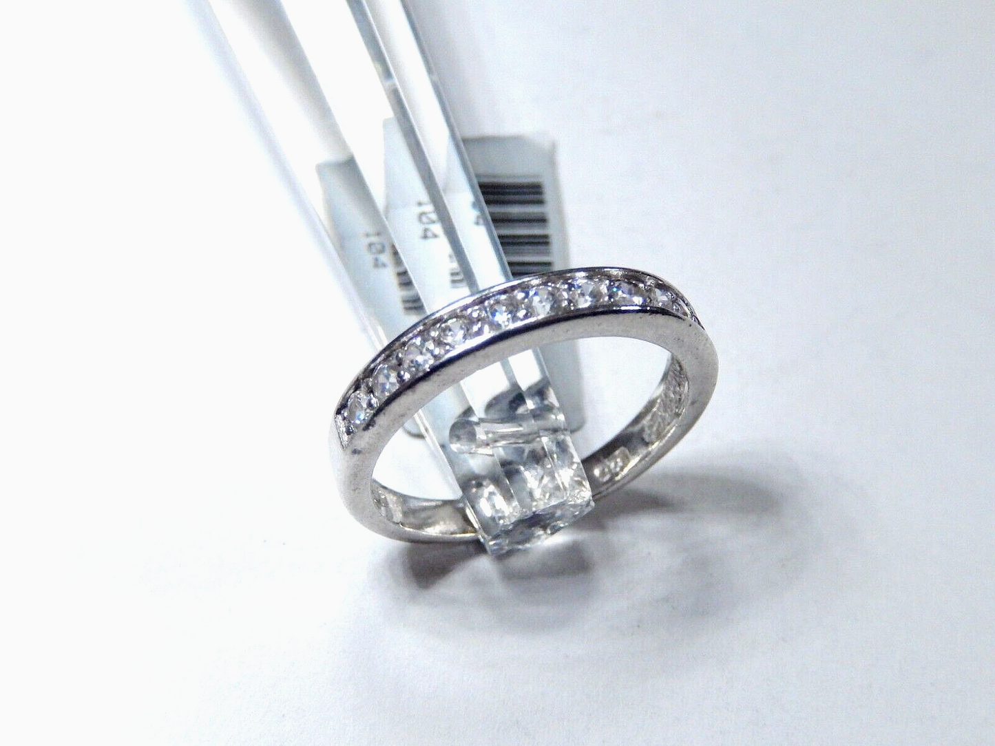 *VINTAGE* 925 Sterling Silver 3.50mm CZ Channel Set Wedding Band Ring Sz 7.25