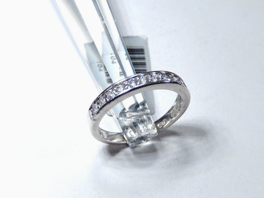 *VINTAGE* 925 Sterling Silver 3.50mm CZ Channel Set Wedding Band Ring Sz 7.25
