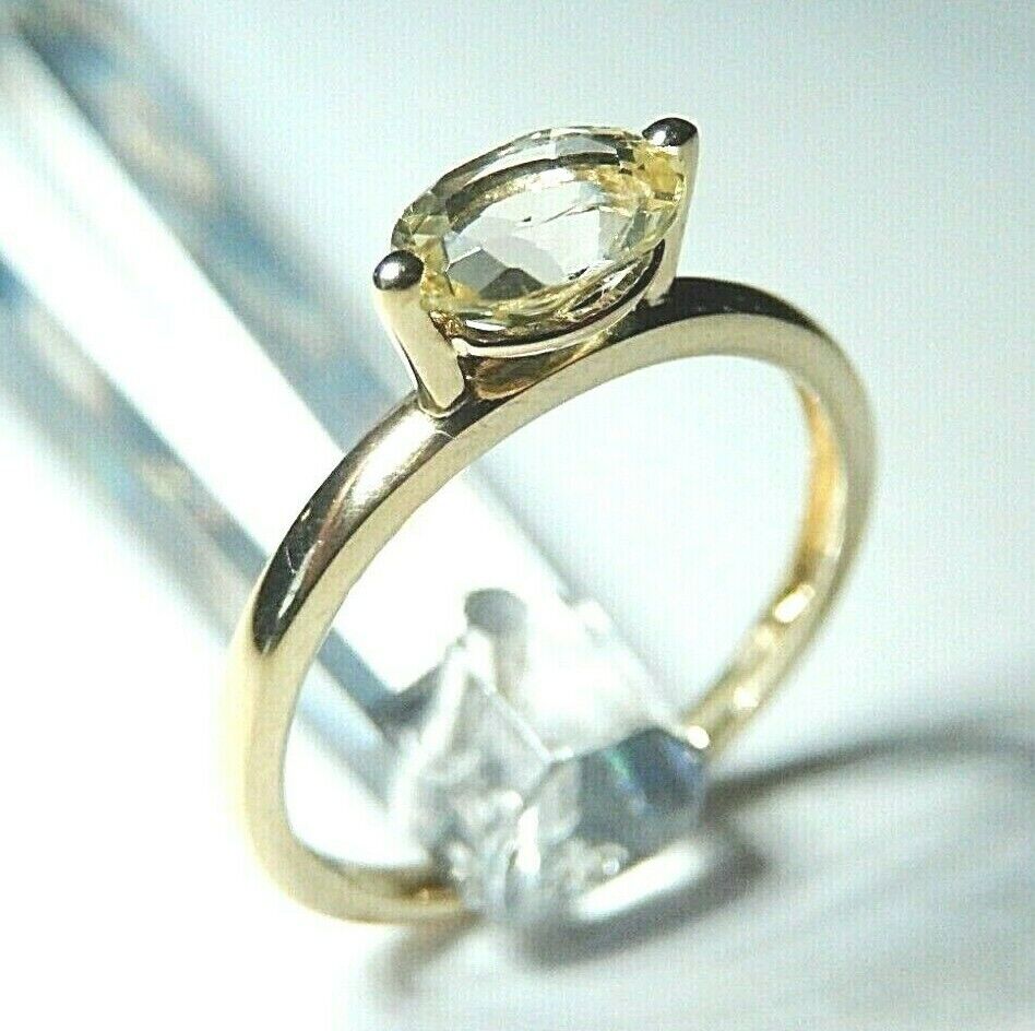*NEW* 10k Yellow Gold .75CT Oval Citrine Solitaire Ring Size 7.5