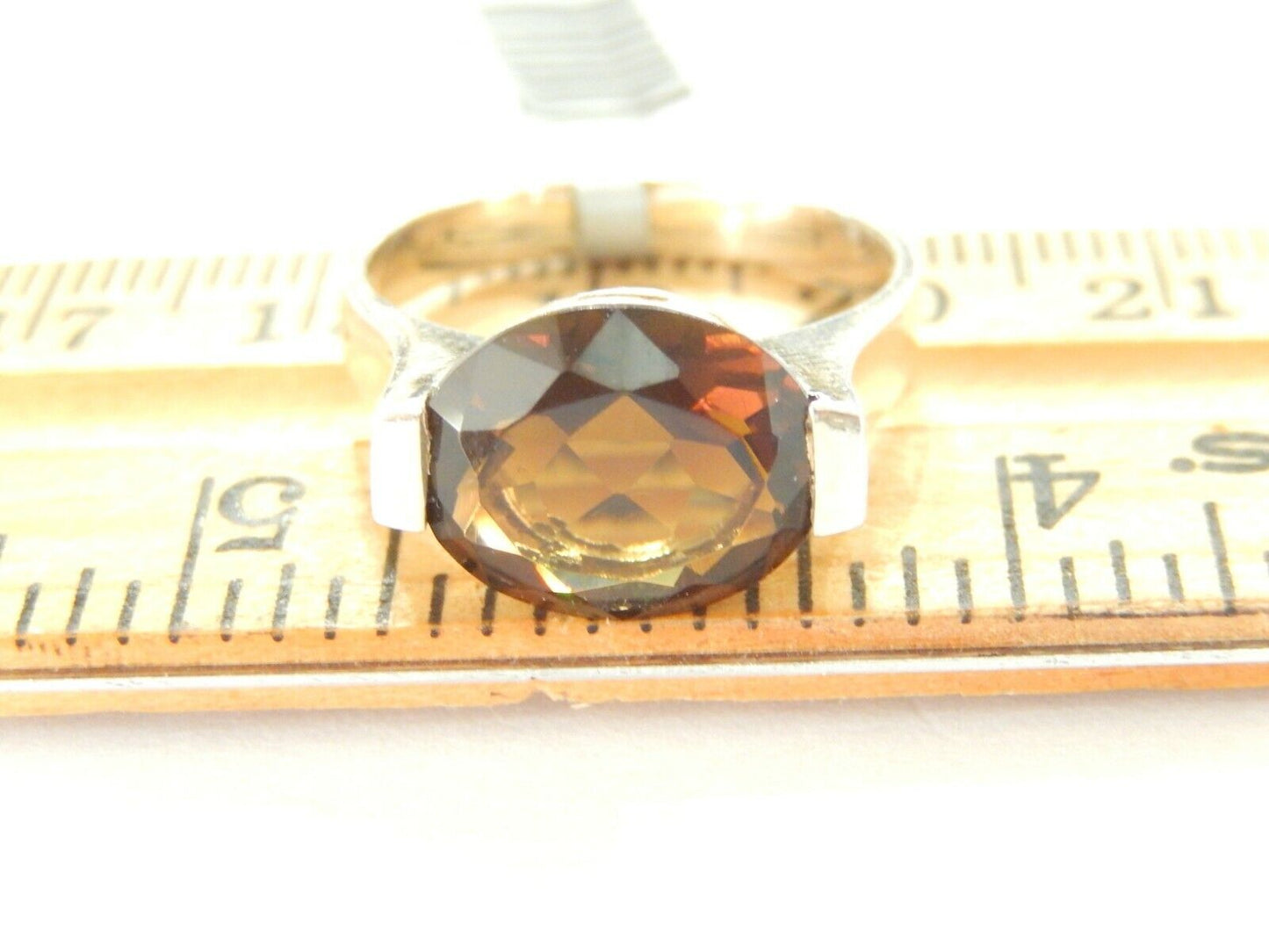 *VINTAGE* Sterling Silver  925   5.00 CT Smoky Quartz  Ring Size 7
