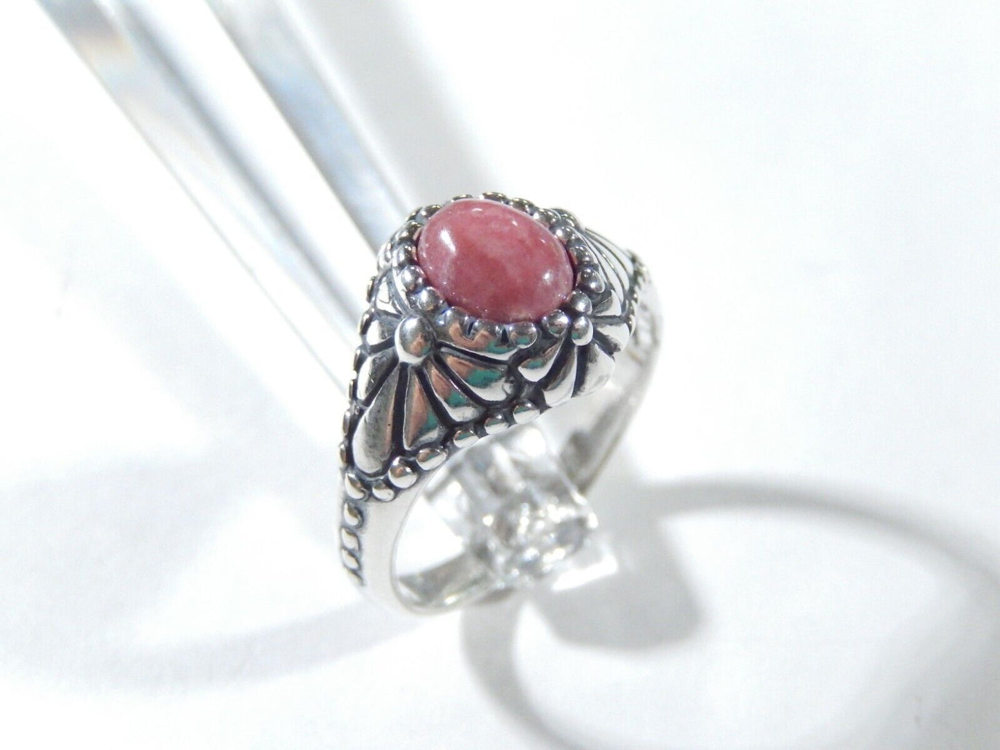 *VINTAGE*  Sterling Silver Pink Quartz Southwest Ring Size 10