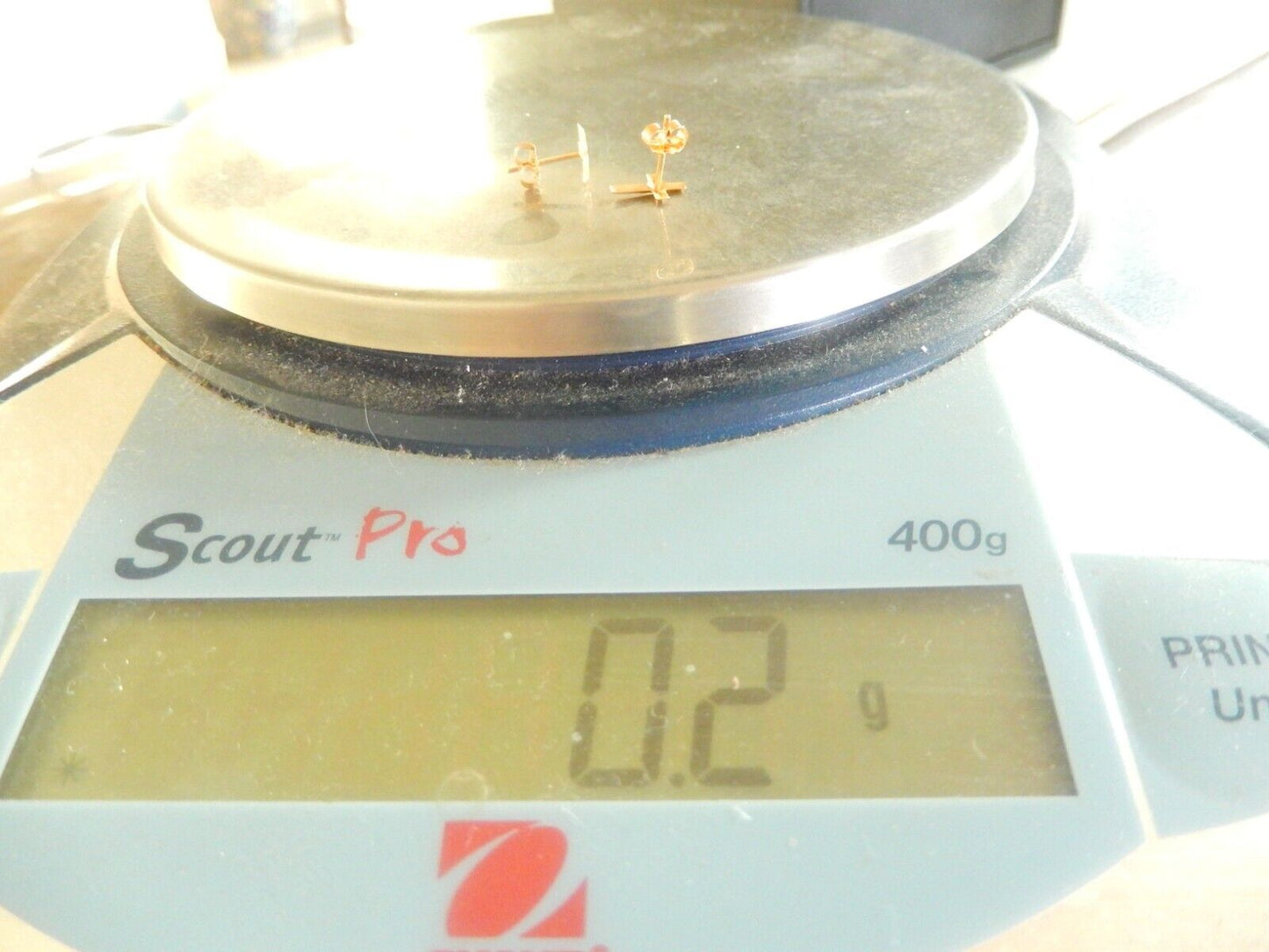 14K Yellow Gold Religious Cross Stud Post Earrings Ear Studs