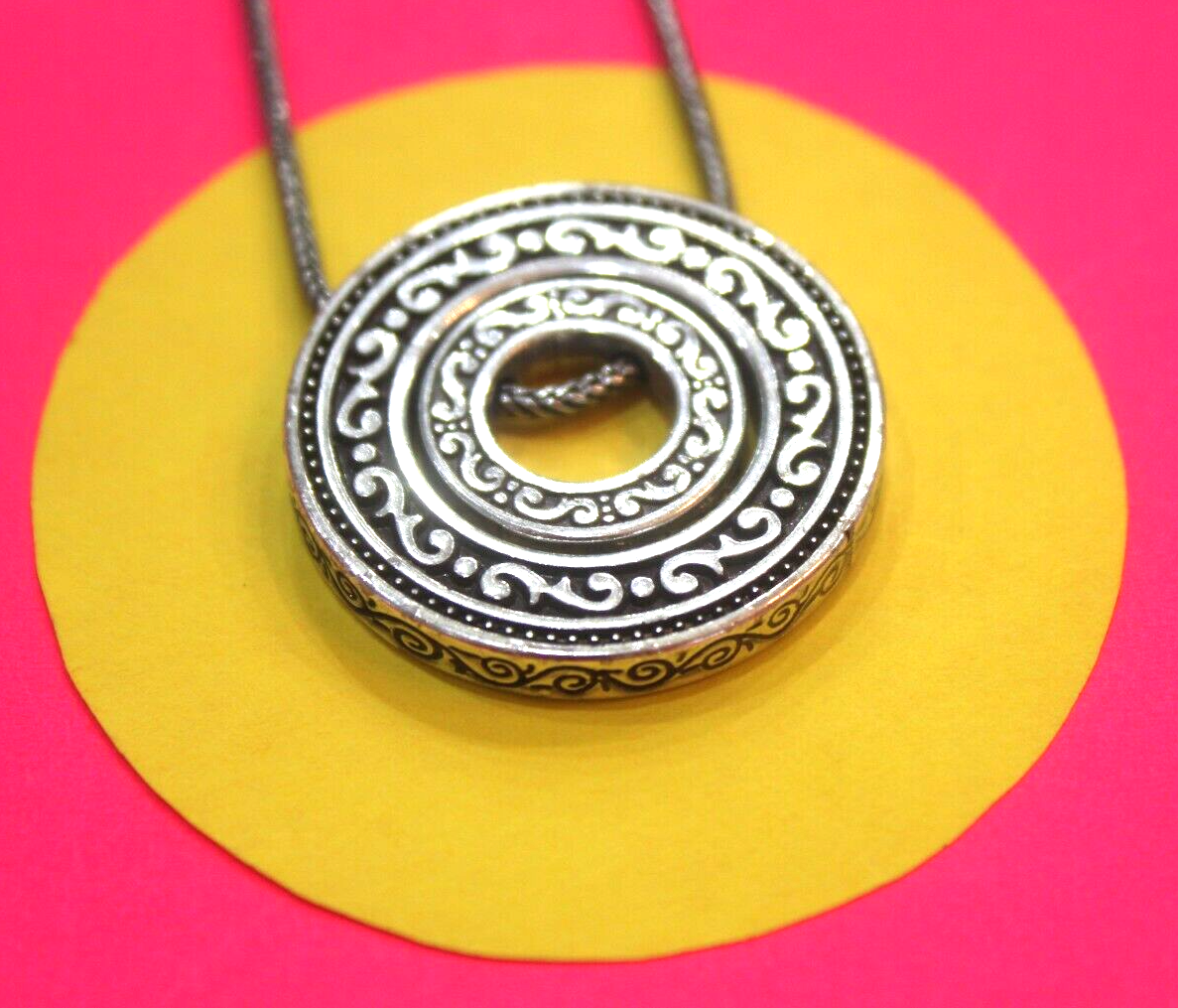 BRIGHTON -  Central Park Etched Circles Scrollwork Chain Necklace 16-18"