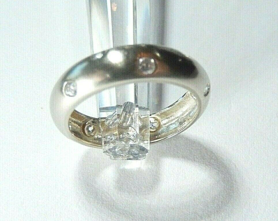 14k Yellow Gold 5mm Wide Dome Wedding Band cz Ring Size 7.5