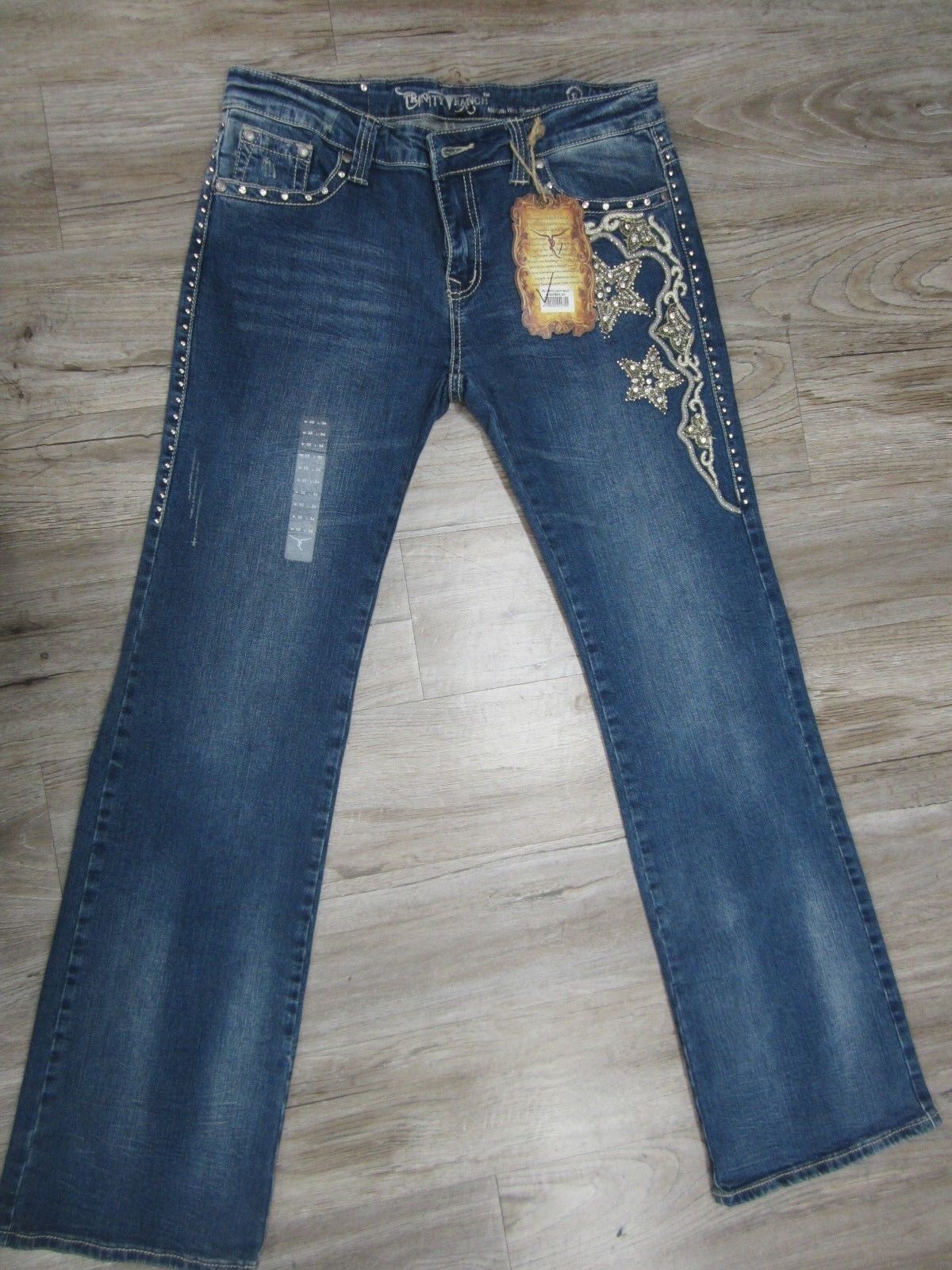 NWT Montana West Trinity Ranch Boot Cut Jeans BLING Western Jeans 35(17) X 34