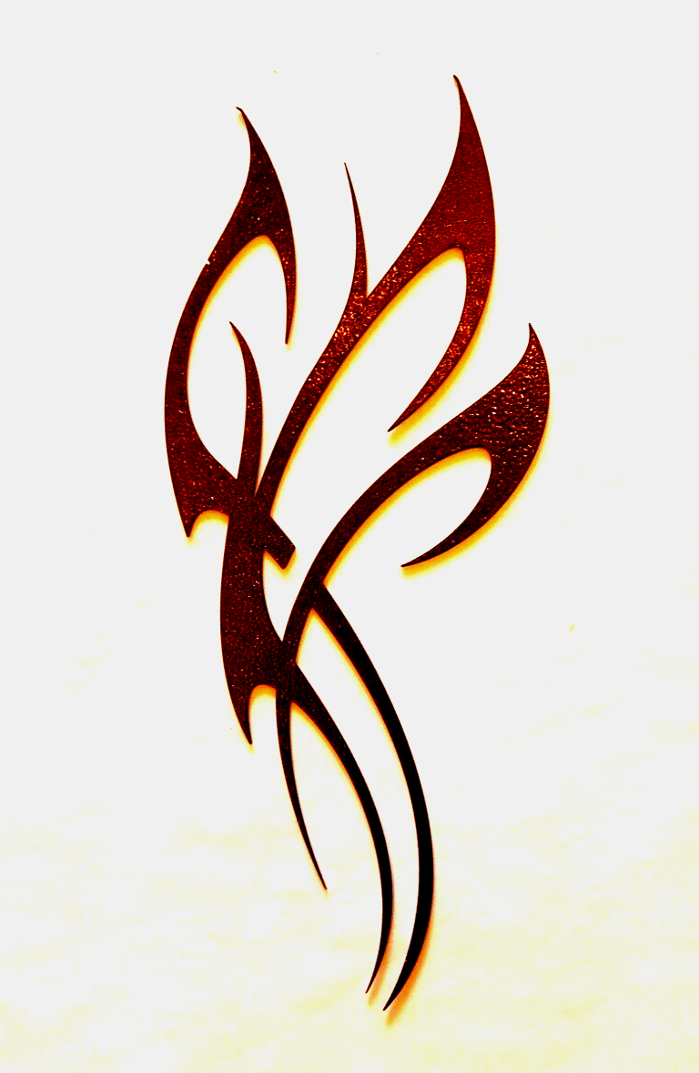NEW- 14ga. "FLAMES"  - Metal Wall Art - Black Powder Coated - 5" x 12"