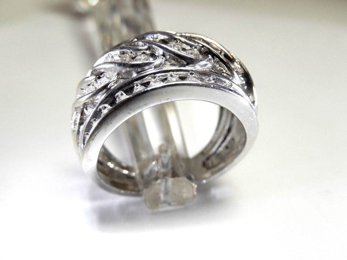 1 Ct Natural Diamond Womens Wedding Anniversary Ring 10k White Gold 13.5mm Wide