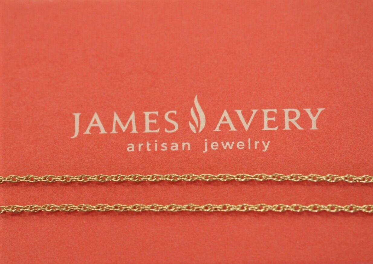 James Avery 14K Yellow Gold Light Rope 1.86mm 20" Chain 3.4gms