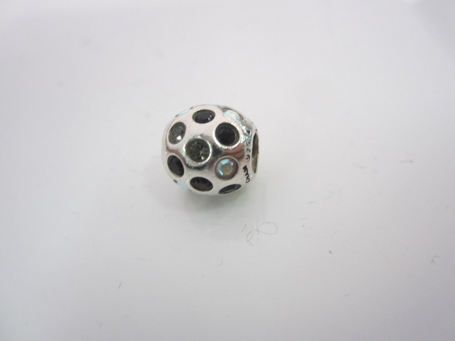 Authentic RETIRED Chamilia Silver Black Stone Disco Bead JB-35F *RETIRED*