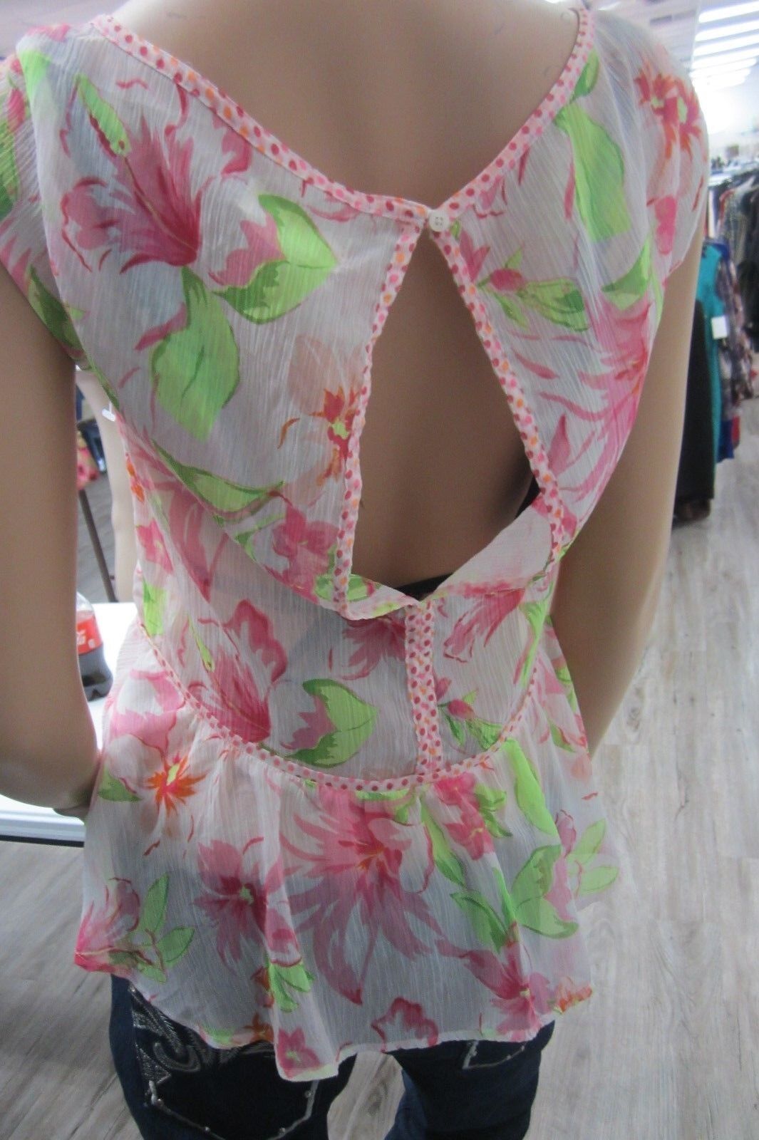 NWT  HOLLISTER WOMENS SUPER CUTE CHIFFON SHEER  BLOUSE SZ XSMALL