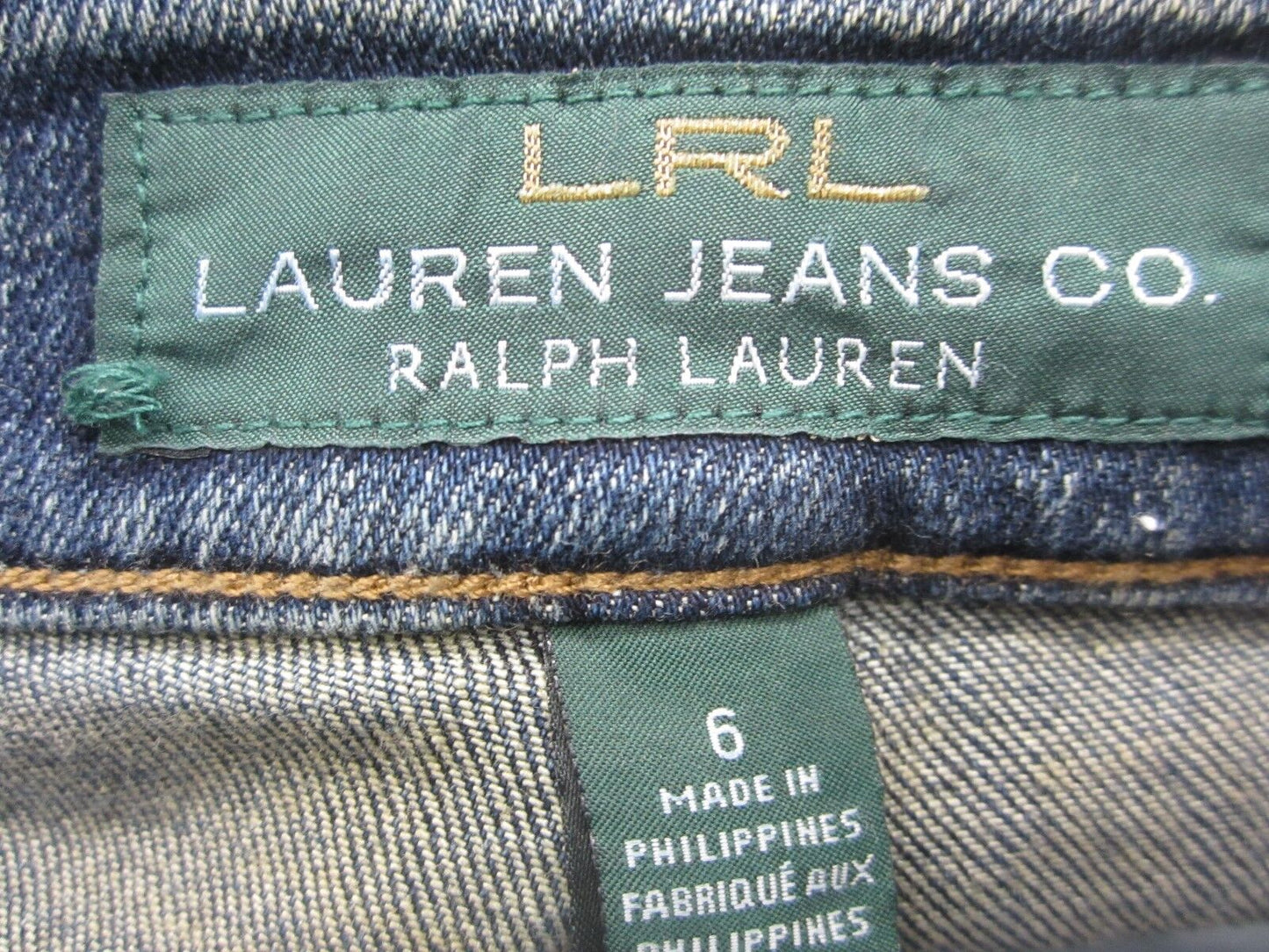 LRL LAUREN JEANS CO RALPH LAUREN Womens Classic Straight Leg Blue Jeans Size 6
