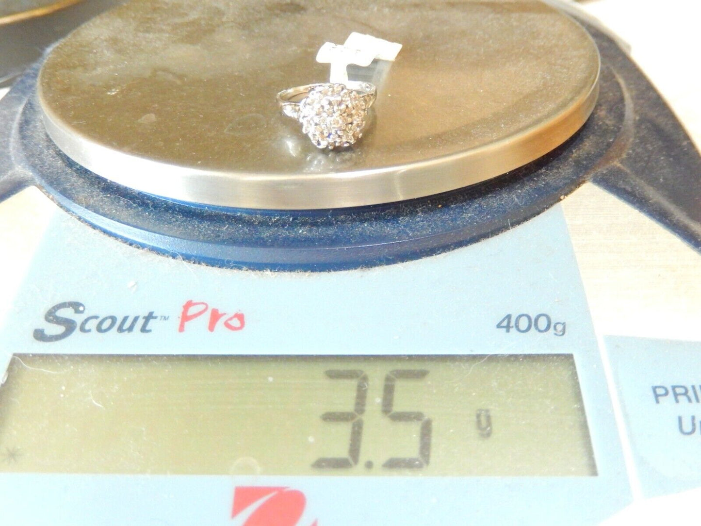 *VINTAGE*   14k White Gold Round .33CT Natural Diamond Cocktail Ring Size 5.5