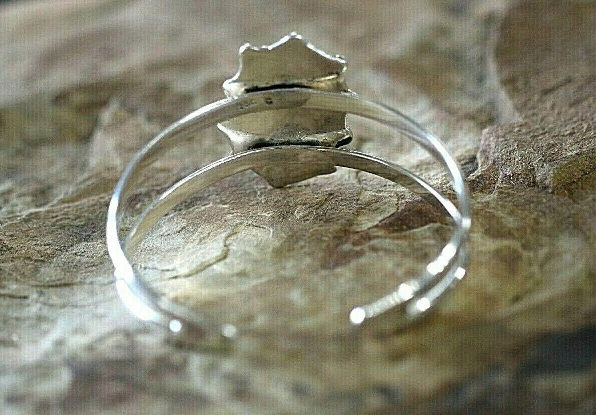 *VINTAGE*  THICK - VICTORIAN STYLE STERLING SILVER  Engravable Bangle Bracelet~