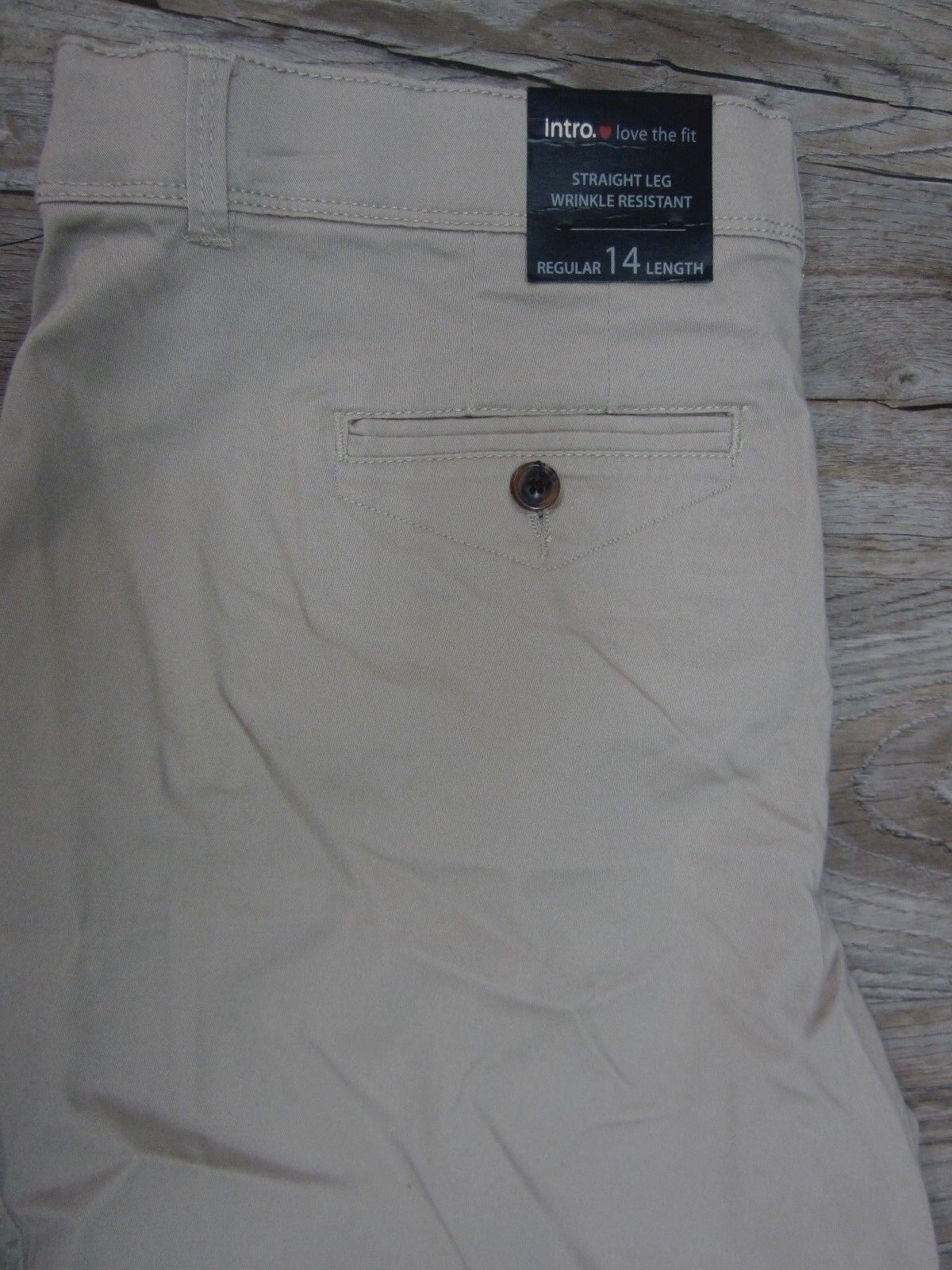NWT Intro Jonathan Ross Women Khaki Cotton Spandex Stretch Elastic Waist Size 14