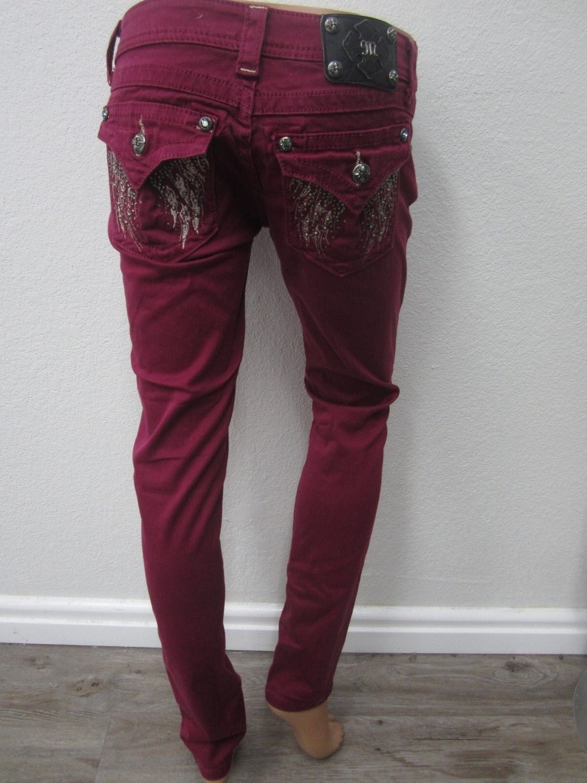 NWOT Miss Me Raspberry Angel Wings Skinny Jeans Jp5616s3