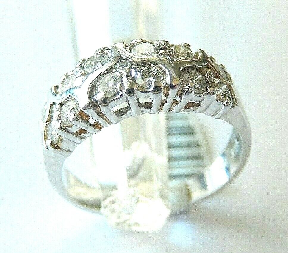 1.00 Ct Natural VS Diamond  Band 1 CT TW VS Round 14K White Gold Size 6.5