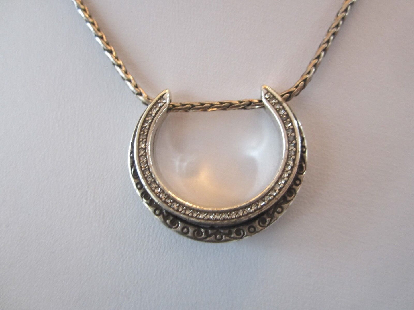 RETIRED RARE Brighton 16"-18" Crystal Slide Round Necklace