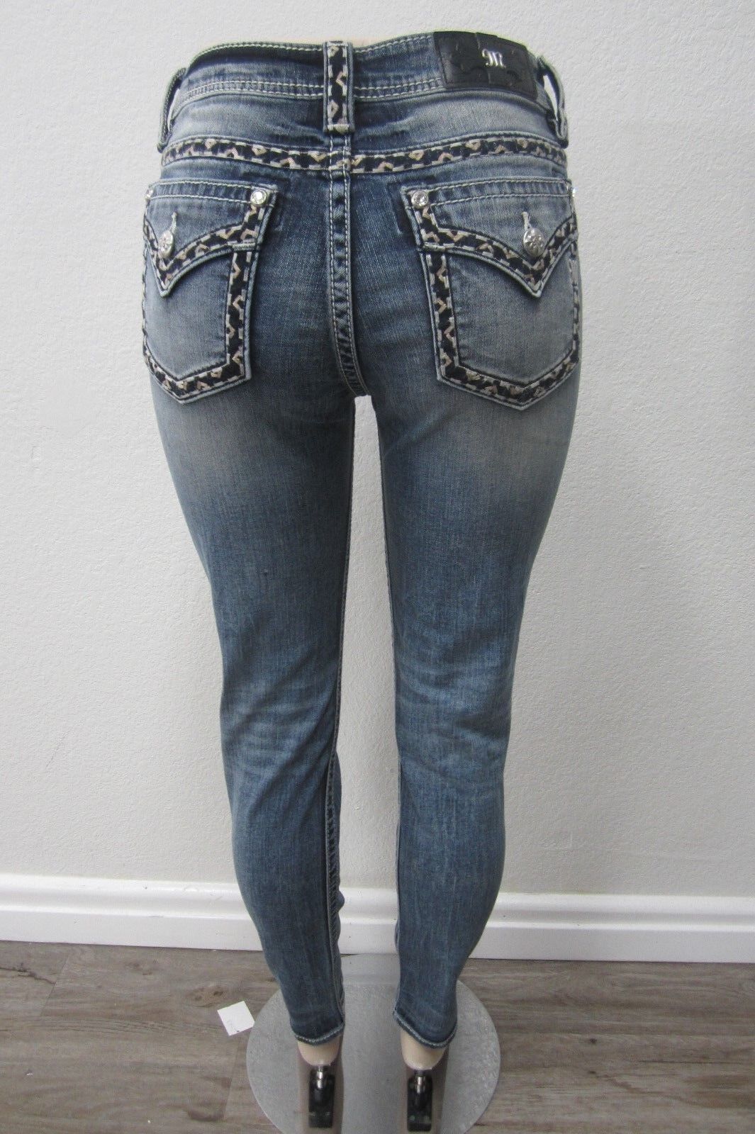 NWT Miss Me M5014S278 Women's Embroidered Back Pocket Skinny Jeans Sz W26 x L30
