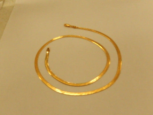 14K YELLOW GOLD 3.5MM REVERSIBLE SMOOTH/TEXTURED HERRINGBONE CHAIN NECKLACE 20"