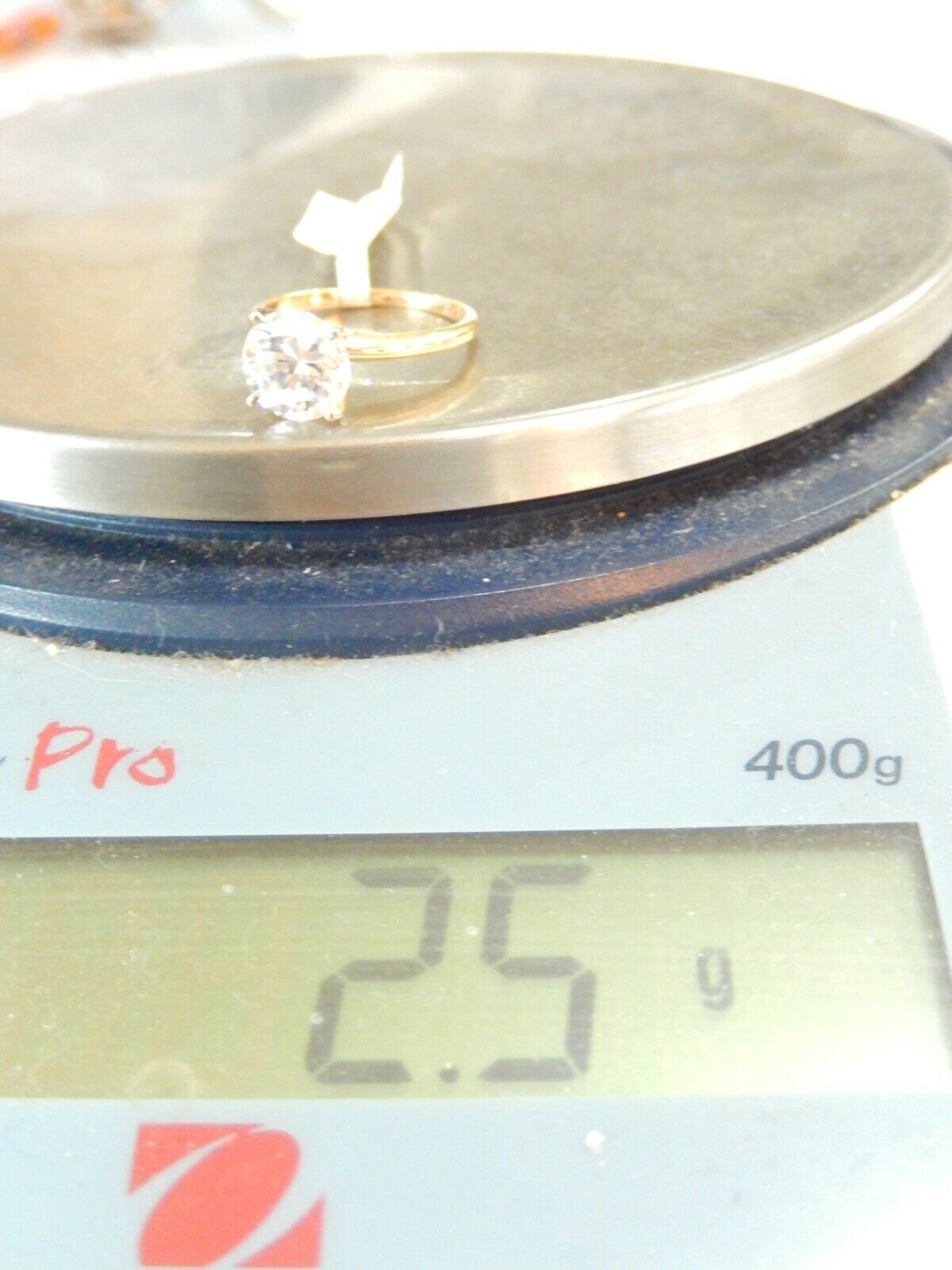 Real 14k Yellow Gold 2.00 CT Round CZ Solitaire Engagement Wedding Ring Sz 5.25