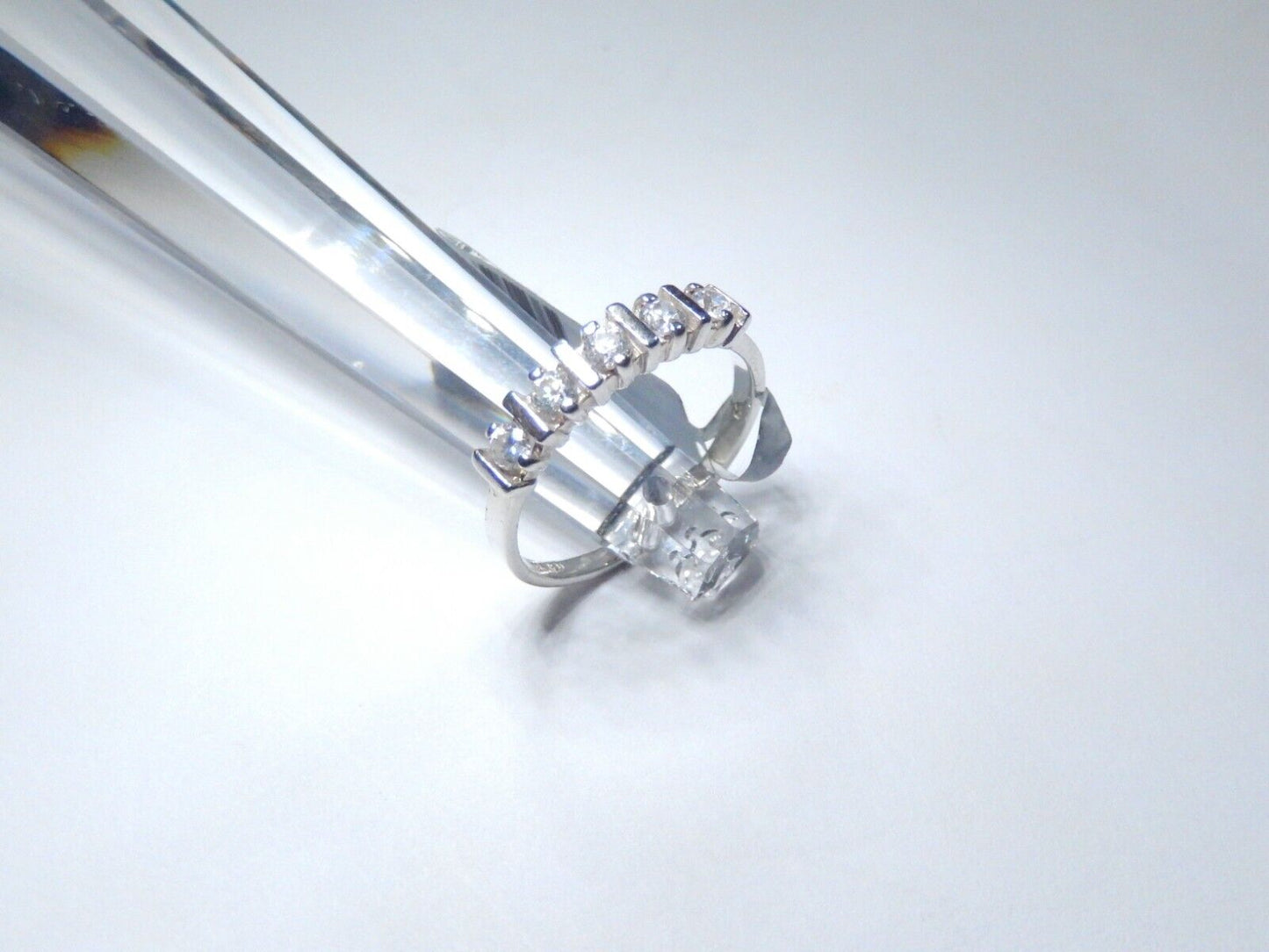 *VINTAGE*  Sterling Silver Channel-Set CZ 4mm Band Ring Size 7.75